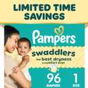 Pampers Swaddlers Diapers, Size 1 (8-14 lbs), 96 Count, Absorbent, Keeps Baby Dry and Comfortable, Skin Safe Disposable Baby Diaper