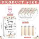 Roowest 512 Pcs Baby Shower Games Guess How Many Pacifiers Sign 100 Small Guessing Games 10 HB Pencils 750ml Milk Bottle 400 Acrylic Pacifiers Decoration for Guest Gender Reveal(Pink,Flower)