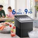 Countertop Ice Maker, 9 Cubes in 6 Mins 26lbs/Day