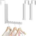 2 Pack Over The Door Hanger, Folding Over The Door Drying Rack for Laundry, Over The Door Hooks, Door Hanger for Clothing, Over The Door Clothes Hanger,Portable Compact,White