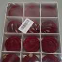 Velvet Christmas Balls, 12PCS Flocked Decoration Balls Ornaments Sets, Bulk Flocked Christmas Tree Ball Ornaments(2.2In) (Red)