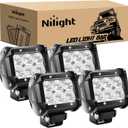 Nilight LED Pods 4PCS 18W 1260lm Flood LED Light Bar Driving Fog Light Off Road Lights Work Light 24V 12V For Motorcycles Van Camper Wagon Car Pickup ATV UTV SUV Truck Boat, 