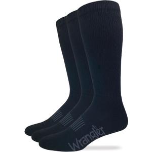 Wrangler Men's Western Boot Socks (Three Pairs) (Black)