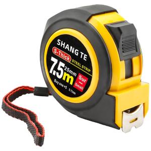 Tape Measure 25 ft, Steel Measuring Tape Retractable, 25-Foot Basics Self-Locking Measurement Tape, Self Lock Auto Tape Rule Imperial/Metric Measure for Body Measurements