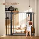 36" High Extra Tall Dog Gate, 29.6"-40.5" Wide Pressure Mounted Tall Baby Gate for Dog, Auto Close Pet Gate with Door for Stairs,Doorways,House,Black