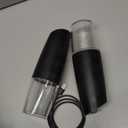 Rechargeable Electric Salt and Pepper Grinder Set,Tipuci Coarseness Adjustable LED Gravity Sensing Pepper Mill Shakers for kitchen gadgets (2 Pack -Black/White)