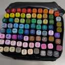 ATOPSTAR 80 Colors Alcohol Markers Artist Drawing Art for Kids Dual Tip Adult Coloring Painting Supplies Perfect Boys Girls Students Adult(80 Black Shell)