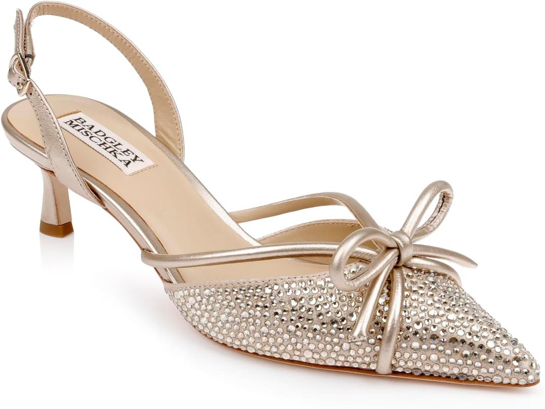 Badgley Mischka Womens Angelina (7.5, Champagne)