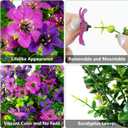 CCILAND 2 PCS Artificial Hanging Flowers for Outdoors, Fake Flower Plants UV Resistant Faux Hanging Spring Flowers for Home Porch Garden Patio Yard (Double Purple)
