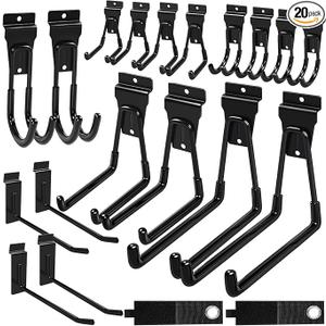 klasit Slatwall Hooks Black 20Pack Firmly and Durable Slatwall Accessories,Perfect for Organizing Garden Tools and Heavy Duty Tools and Garage Hooks Organize Your Space Efficiently