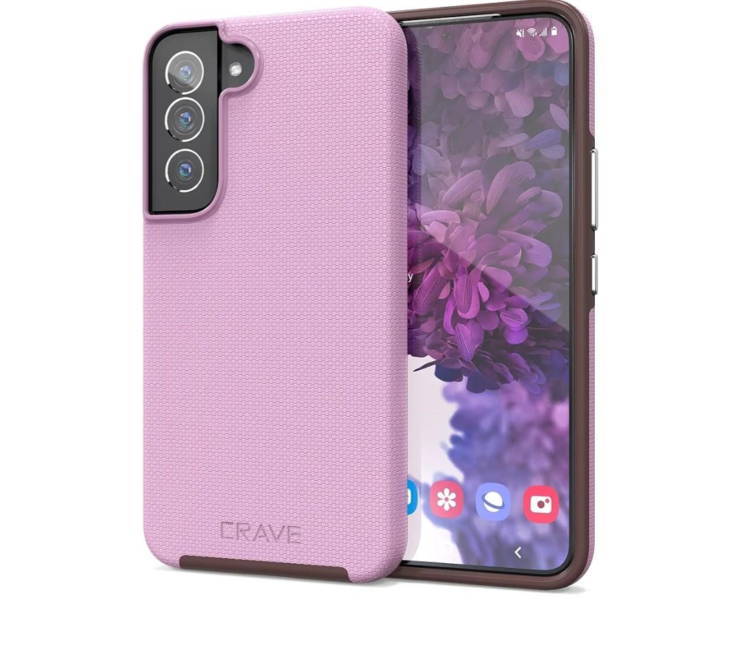 Crave for Samsung Galaxy S22 Case, Shockproof Protection Dual Layer Case for Samsung Galaxy S22 5G (6.1 Inch) - Lilac