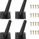 6 Inch Metal Black Furniture Couch Legs Set of 4, Inclined Cone Thickened Furniture Feet Dresser Cabinet Sofa Legs Bed Hardware Replacement