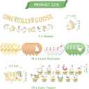 One Silly Goose Birthday Decor for Girls Boy First Birthday Party Decorations with Balloon Garland,Silly Goose Theme Ballon Banner, Cake Topper