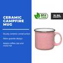 Set of 16 Ceramic Campfire Mugs – 15 Oz, Pink – Coffee & Tea Cups for Home, Work, Travel, Camping – Customizable, Great for DIY, Events, Companies, 16 Count