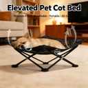 Foldable Cooling Elevated Cat Bed for Small Dogs Puppies & Kitties, 19x19 Inch, Breathable Mesh Raised Pet Cot, Lightweight Portable Washable for Small Breeds, Indoor Outdoor Camping Travel