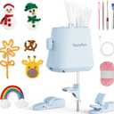 Yocrefun Automatic I-Cord Knitting Machine, Electric iCord Maker Tool, i-Cord Knitter Crochet Machine, Hands-Free Yarn Knitter for Fast DIY Crochet Knitting Projects (Blue)