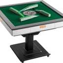 VEVOR Automatic Mahjong Table with Wheels, 2 Sets of 42 mm Tiles (152 Pcs), Roller Coaster Style Mahjong-Table, Foldable and Automatic Shuffler, for Home, Outdoor Leisure & Gifts for Mahjong Players