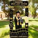 Graduation Decorations Class of 2026 Graduation Party Photo Booth Prop Black Gold Movie Background Congrats Grad Backdrop Banner for Middle High School College Party Decorations