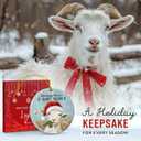 2 x Goat Christmas Ornament 2025 - Funny Goat Gifts for Goat Lovers, Women, Men, Farm Animal Ornaments for Family, Friends, Farmers - Rustic Ceramic Hanging Holiday Decorations