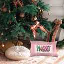 Pink Merry Christmas Tree 12x20 Pillow Cover, Preppy Christmas Decor, Glitter Coquette Bow Xmas Tree Decorative Lumbar Pillow Covers for Girls Dorm Bedroom Apartment Home