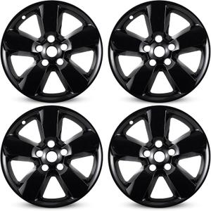 20" Glossy Black Wheel Skins for 2013-2018 RAM 1500 Pickup & 2019-2024 Ram 1500 Classic Pickup, ABS Plastic 20 Inch Cover Hubcaps for 13-24 RAM 1500 Set of 4