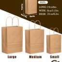 qiqee 26-Packs Brown Gift Bags with Handles Bulk 8.3"x3"x 6" Small Size Kraft Paper Bags Multiple Uses (Small Size)