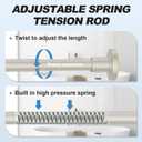 CorkLatta Brushed Nickel Shower Curtain Rod 31 to 80 Inch,1 Inch Diameter Adjustable Spring Tension Stainless Steel Telescoping Rod,Easy Install,No Rust