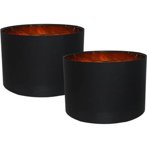 Blackgold Lamp Shades Set of 2, 18" Top x 18" Bottom x 12" High, Assembly Required Large Drum Lampshade, Replacement Lamp Shades for Table Lamps, Floor Lamps