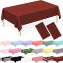 2 Pack Burgundy Plastic Tablecloth Disposable Maroon Table Cloth for Rectangle Tables Burgundy Party Decorations for Outdoor Picnic, Wedding, Baby & Bridal Shower, Birthday Party 54 x 108 in