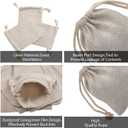 calary 50pcs Double Canvas Drawstring Bag Cotton Pouch Gift Sachet and Muslin and Reusable Tea Bag
