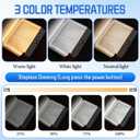 Flat Book Light, Rechargeable Clear LED Flat Reading Light with 3 Colors & Timer, Dimmable Panel Plate Book Lamp Full Page Light, Eye Protection, Book Lights for Reading at Night (Pink)