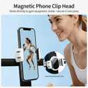 2 x kelofam Magnetic Phone Holder (Strong Magnet), Portable Gym Magnetic Phone Holder, Attach to Metal Surfaces, Compatible with All Smartphones 4.7-6.9 inchesWhite