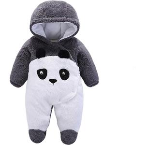 Gaorui Newborn Baby Jumpsuit Outfit Hoody Coat Winter Infant Rompers Toddler Clothing Bodysuit Cartoon (Black, M)