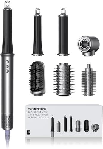 All-in-One Air Styler - Auto Curl, Straighten, Volumize, Dry - 160000 RPM High-Speed for Faster Styling - Reduces Heat Damage & Frizz Hair Styling Irons - Ionic Blow Dryer Brush for All Types (Nickel)