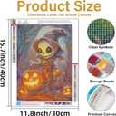 7 x Halloween Diamond Art Kits for Adults-Halloween 5D Diamond Painting, Gem Art for Adults, Horror Gem Painting Kits for Wall Home Decor Arts Craft 12x16inch (G4729)