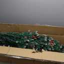 120x28x30 cm Christmas Tree Pre-Lit Artificial Mini Trees with Gold Pot Base, Flocked Snow 70 Warm White Led Lights Pine Cones Red Berries, for Entrances, Home Decorations Holiday Decor