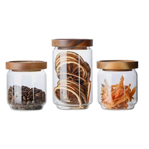 BaoFull Glass Jar with Lid, Airtight Food Storage Containers Glass Set for Coffee Beans| Sugars| Candy, 3 Pack