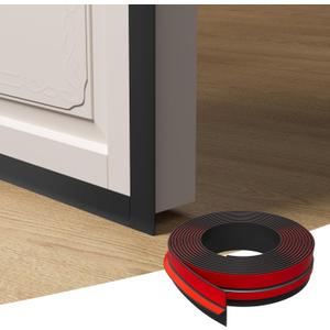 T-Shaped Door Draft Stopper, 1.97 in x 10 Ft Silicone Seal Strip for Windows Gaps, Weather Stripping Seal Strip Shower Sweep, Black