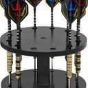 Wooden Dart Holder Stand for Desk or Shelf  Holds 12 Fully Assembled Steel or Soft Tip Darts  Compact Tabletop Display Rack for Dart Storage and Organization