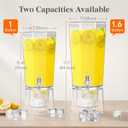 Lifewit 1 Gallon Drink Dispenser for Parties 2 Pcs, 4L Plastic Beverage Container with Stand for Juice/Tea/Soda & Lemonade, Clear Water Pitcher with Spigot for Mimosa Bar Hosting 39 x 16 cm/15x6"