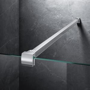 Frameless Shower Door Support Bar, Stainless Steel Wall-to-Glass Support Arm to Fixed Shower Glass Panel, for 1/4"-3/8" (6-10 mm) Door, 180° Pivot & Stow-Flat Mode (Brushed Nickel, 31.5-inch(800mm))