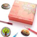 36 Colors Extra Fine Tip Paint Markers Pens, Premium Acrylic Paint Pens For Rock Painting, Canvas, Wood, Glass, Ceramic, Fabric, Acrylic Markers Set for Painting Supplies