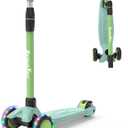 Kids Scooter,LED Lighted Wheels and 3 Adjustable Height Handlebars Scotters for Kids 3-12,3 Wheel Toddler Kick Scotter for Boys & Girls up to 132 Lbs.