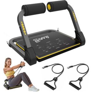 Ab Workout Equipment, Ab Machine for Stomach Workout, Ab Trainer Machine for Home, Sit Up Machine with Resistance Bands and 330 LBS Weight Capacity, Ab Crunch Machine for Home Exercise