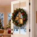 6 x Shabby Chic Christmas Bell Set of 3, Vintage Gold Rustic Metal Harmony Cowbells with Jute Rope for Hanging, Farmhouse Decor for Door, Wall, Tree, Christmas, Thanksgiving & Crafts