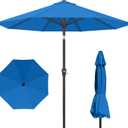 Kingdura 9FT Outdoor Patio Umbrella, Round Market Table Umbrella with Push‑Button Tilt and Crank Lift, 8 Sturdy Metal Ribs, UV50+ Protection Canopy for Backyard, Lawn, Deck, Poolside, Garden (Royal blue)