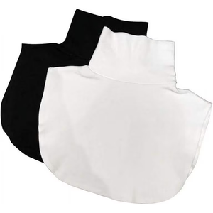 Women's Solid Turtleneck Dickey Collar Wear Outer or in Sweater Hoodie High Neck Mock Collar