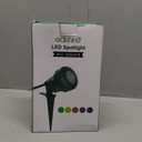 DEWENWILS 120V Spotlight Outdoor, 500LM Waterproof LED Spot Light with 3 Extra Lenses (Red Yellow Green), Landscape Lighting for Holiday, Trees, Flag, 5FT Extension Cord, UL Listed