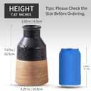 Black and Brown Rustic Farmhouse Floral Ceramic Striped Vase, Modern Antique Decorative Ceramic Flower Vases for Bouquet, Living Room, Bookshelf, Office, Wedding Mother Cottage Core Home Decor 7.7 in