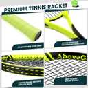 AboveGenius Neon Tennis Rackets 2 Pack for Adults- 27" Lightweight Aluminum Tennis Racquet Set with 3 Balls & Bag- Vibrant High-Visibility Matte Finish for Men Women Beginners